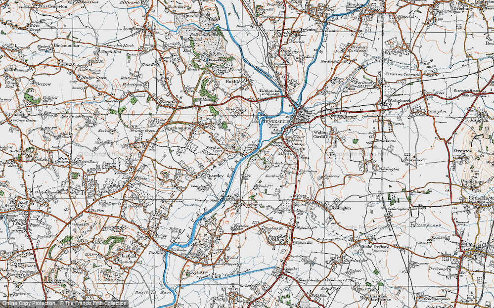Old Map of Lower Lode, 1919 in 1919