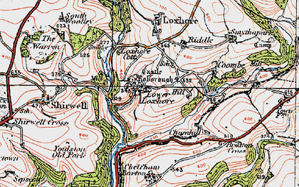 Old map of Lower Loxhore in 1919