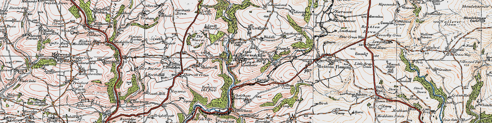Old map of Lower Loxhore in 1919