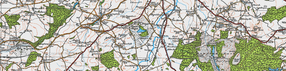 Old map of Lower Marston in 1919