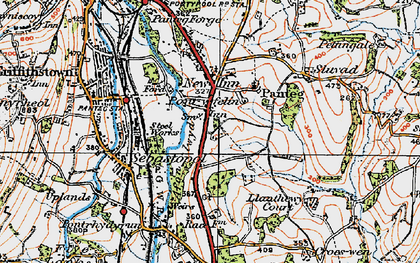 Old map of Lower New Inn in 1919