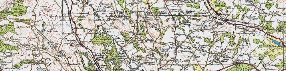Old map of Lower North Dean in 1919