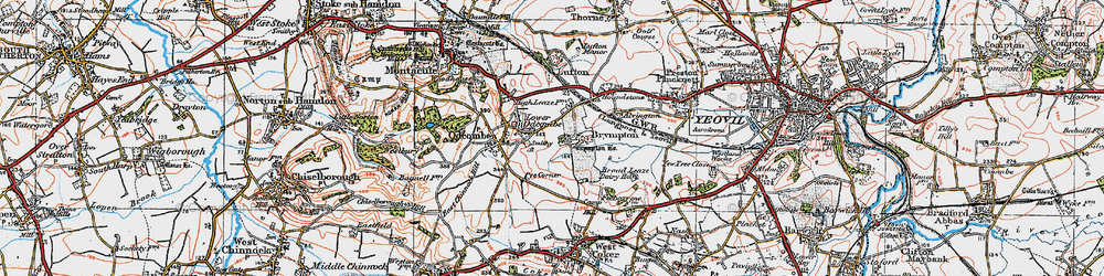 Old map of Lower Odcombe in 1919