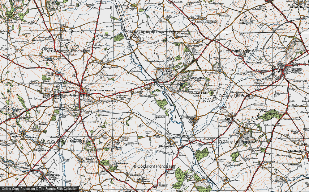 Old Map of Lower Oddington, 1919 in 1919