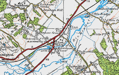 Old map of Lower Padworth in 1919