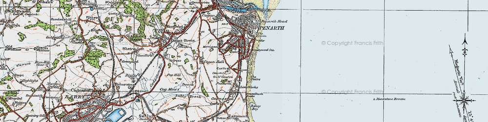 Old map of Lower Penarth in 1919
