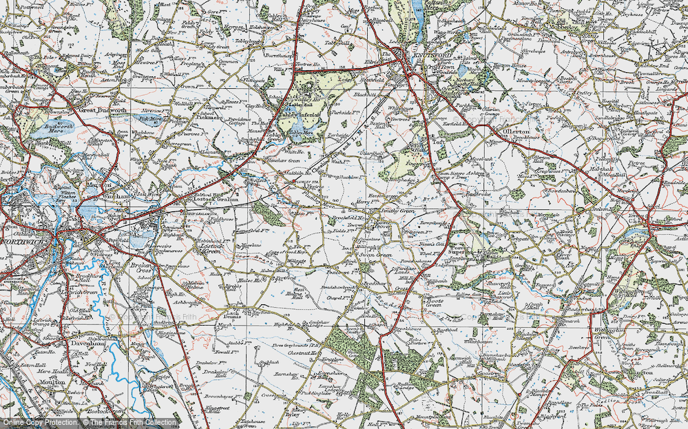 Old Map of Lower Peover, 1923 in 1923