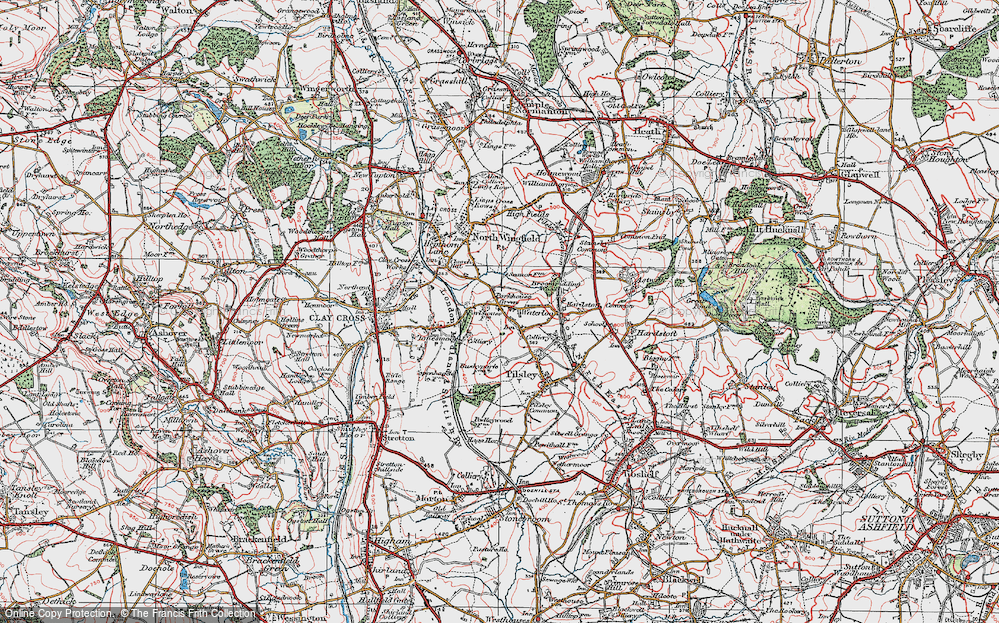 Old Map of Lower Pilsley, 1923 in 1923
