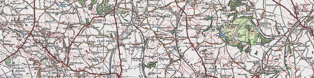 Old map of Lower Pilsley in 1923