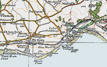 Old map of Lower Porthkerry in 1922