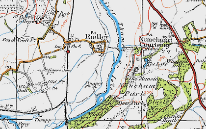Old map of Lower Radley in 1919