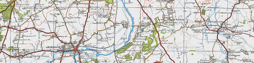 Old map of Lower Radley in 1919