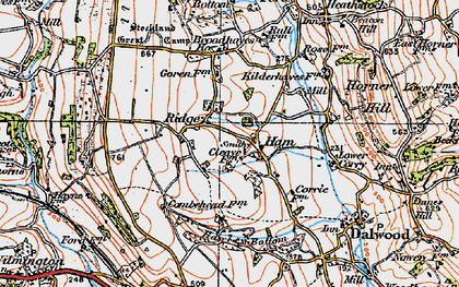 Old map of Lower Ridge in 1919