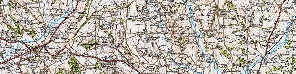 Old map of Lower Ridge in 1919