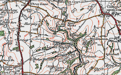 Old map of Lower Sapey in 1920