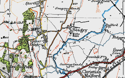 Old map of Lower Seagry in 1919