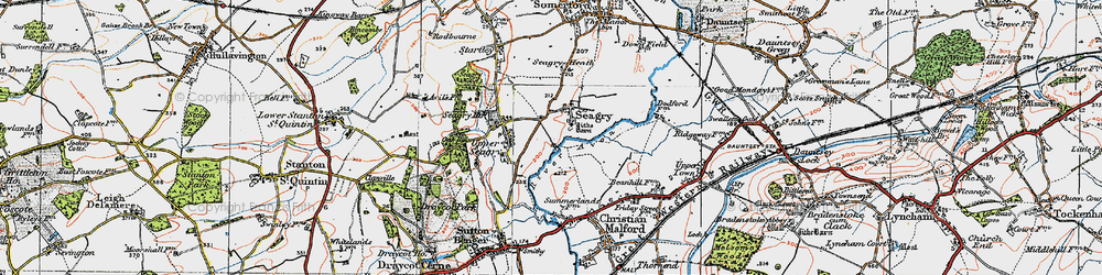 Old map of Lower Seagry in 1919
