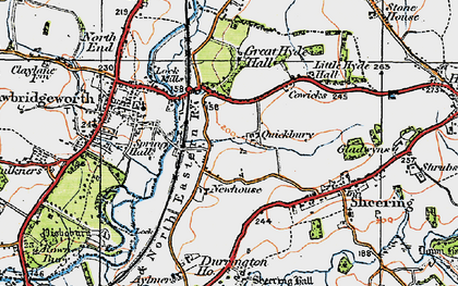 Old map of Sheering Hall in 1919