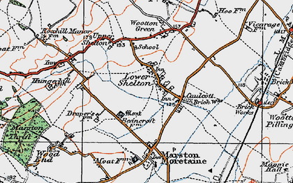 Old map of Lower Shelton in 1919