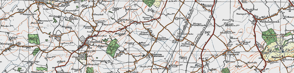 Old map of Lower Shelton in 1919