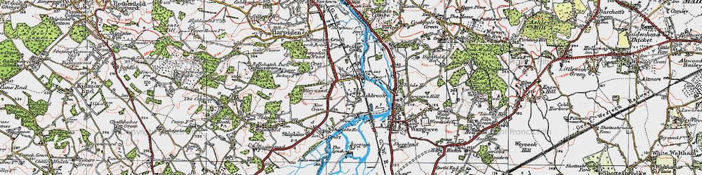 Old map of Lower Shiplake in 1919