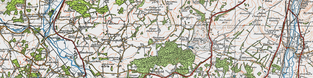 Old map of Lower Slackstead in 1919