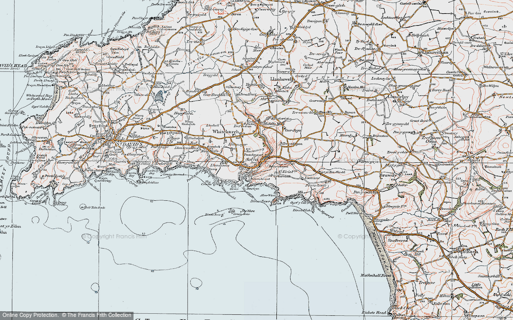 Old Map of Lower Solva, 1922 in 1922