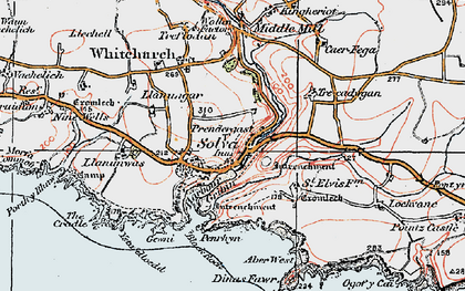 Old map of Lower Solva in 1922