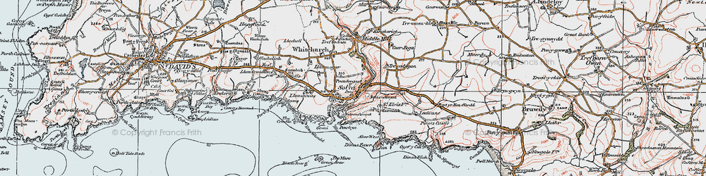 Old map of Lower Solva in 1922