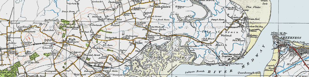 Old map of Lower Stoke in 1921