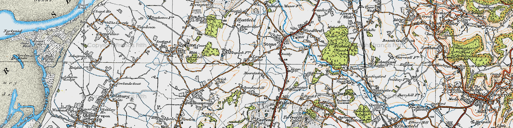 Old map of Lower Stone in 1919