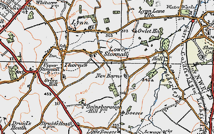 Old map of Lower Stonnall in 1921