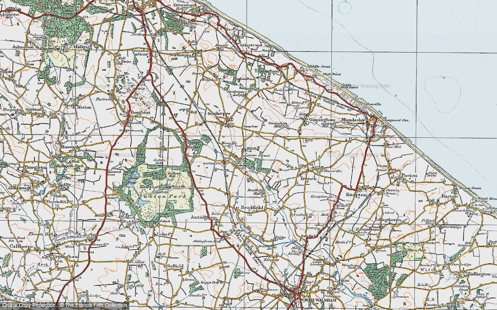 Old Map of Historic Map covering Southrepps Common in 1922