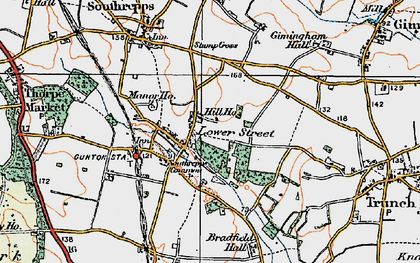 Old map of Southrepps Common in 1922