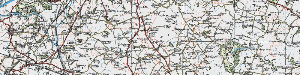 Old map of Lower Stretton in 1923