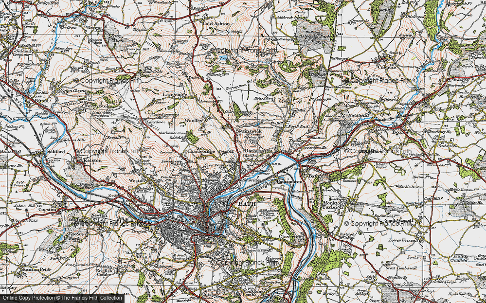 Old Map of Lower Swainswick, 1919 in 1919