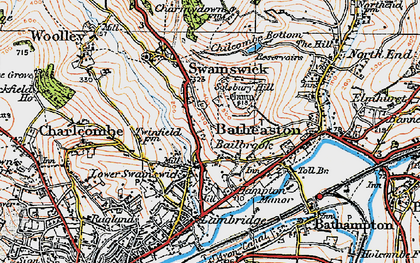 Old map of Lower Swainswick in 1919