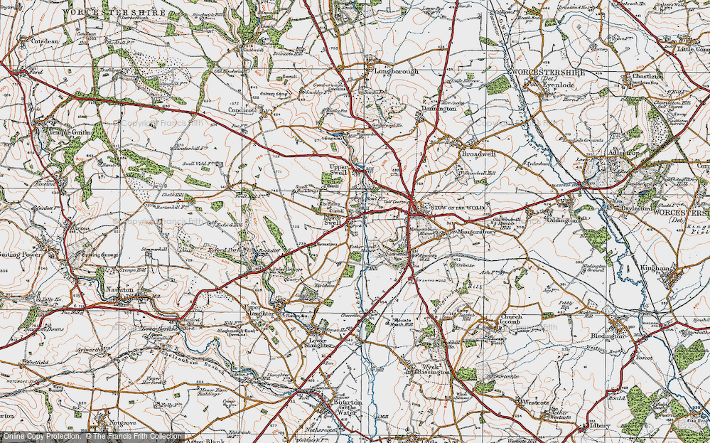 Old Map of Lower Swell, 1919 in 1919