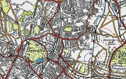 Old map of Lower Sydenham in 1920