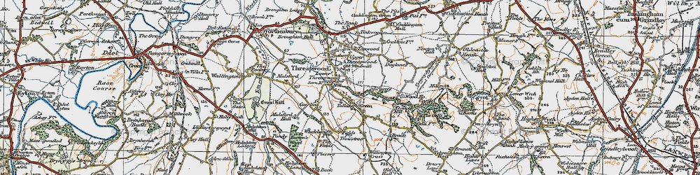 Old map of Lower Threapwood in 1921