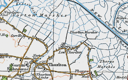 Old map of Lower Thurlton in 1922
