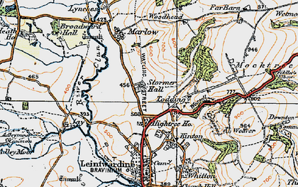 Old map of Lower Todding in 1920