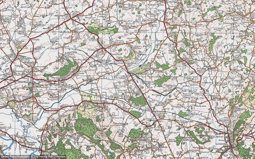 Old Map of Lower Town, 1920 in 1920