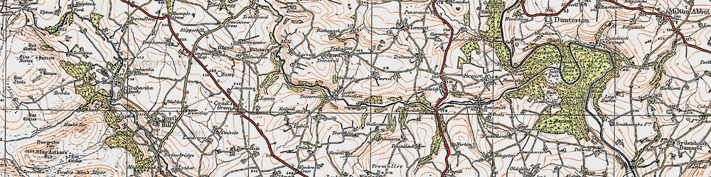 Old map of Lower Trebullett in 1919