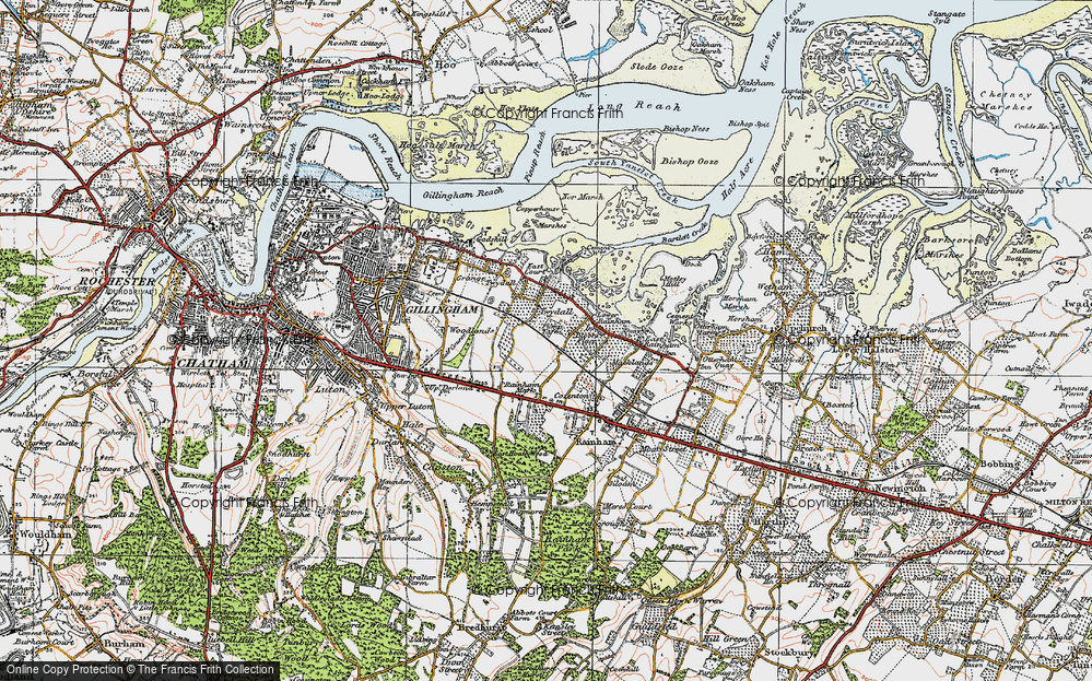 Old Map of Lower Twydall, 1921 in 1921