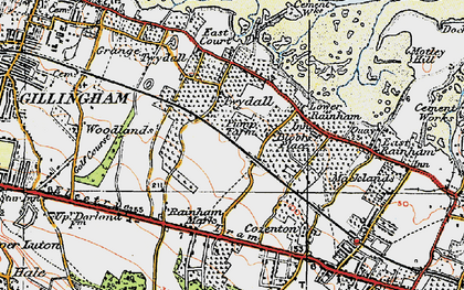 Old map of Lower Twydall in 1921