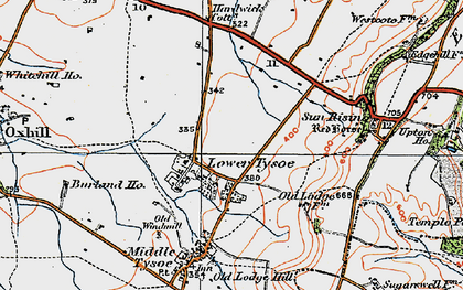 Old map of Lower Tysoe in 1919