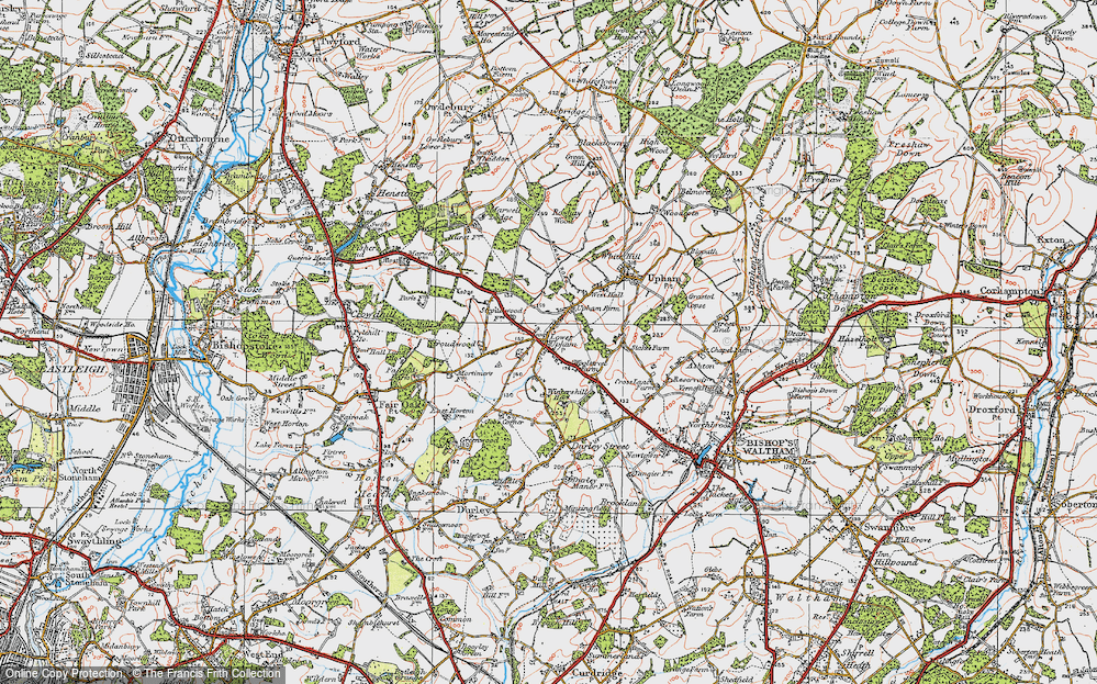 Old Map of Lower Upham, 1919 in 1919
