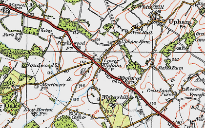 Old map of Lower Upham in 1919