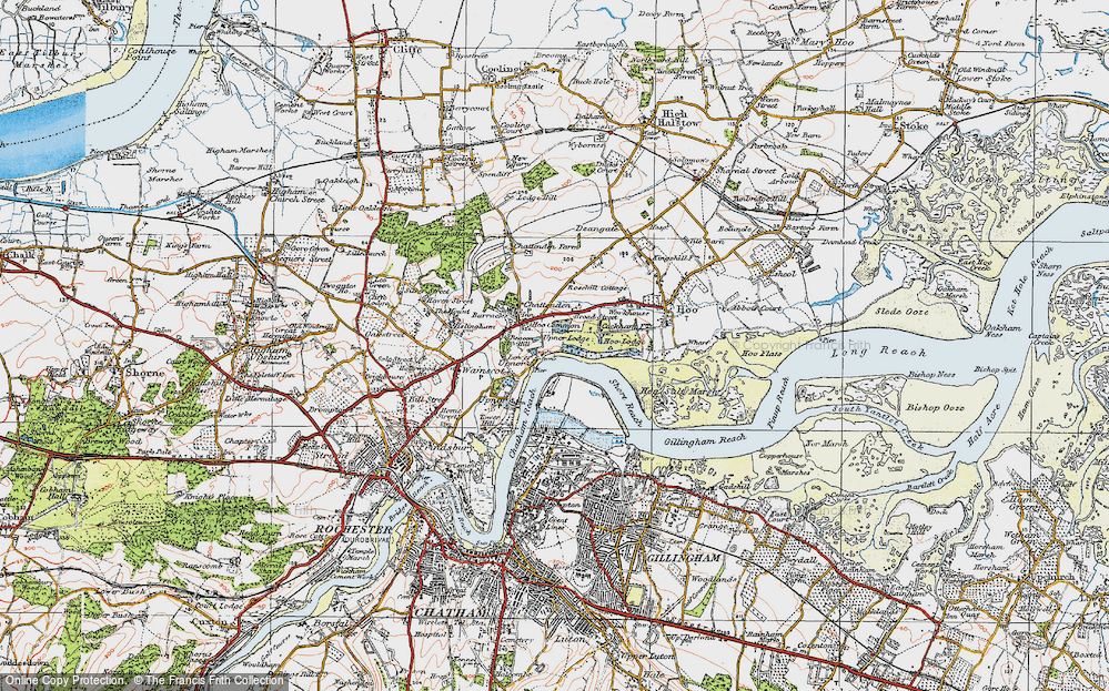 Old Map of Lower Upnor, 1921 in 1921